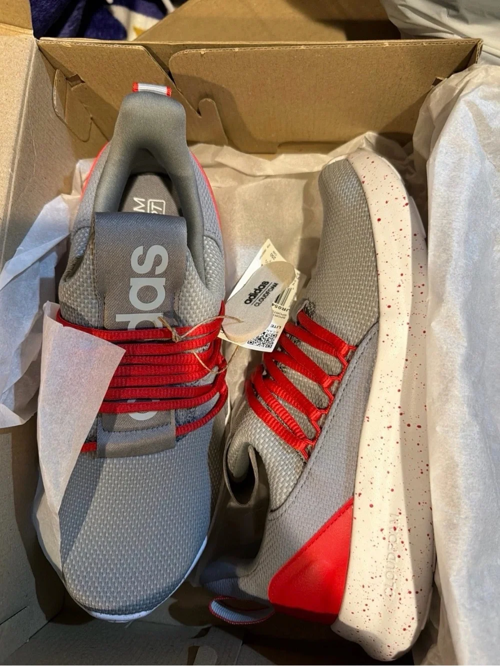Kids Adidas Sneakers in Gray and Red